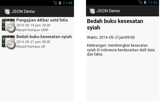 Demo Webservice JSON Android PHP MySQL