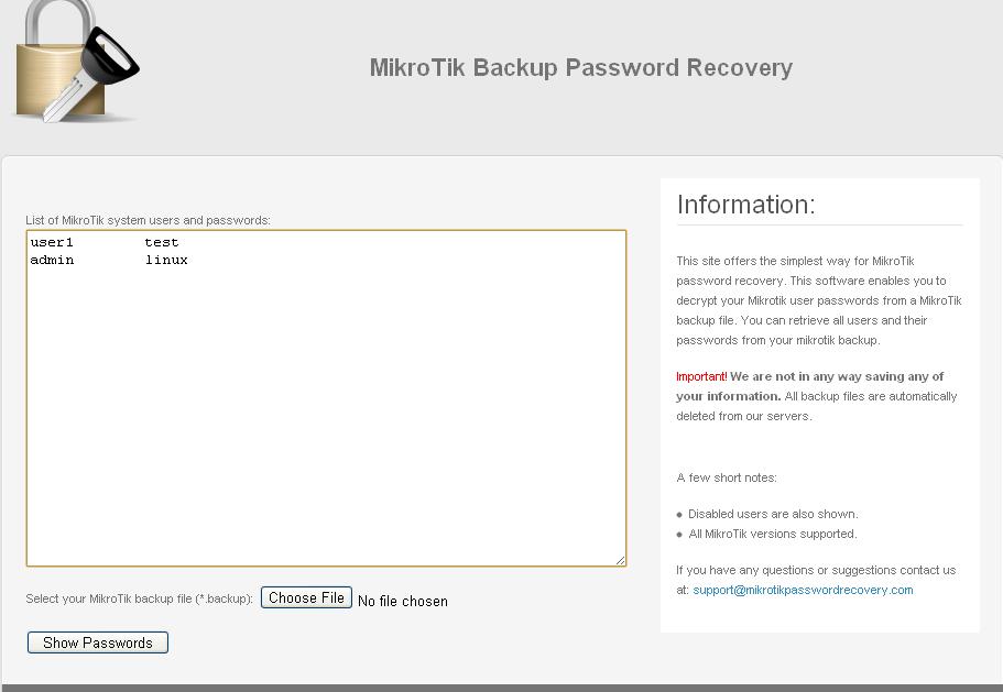 Mikrotik Password Recovery